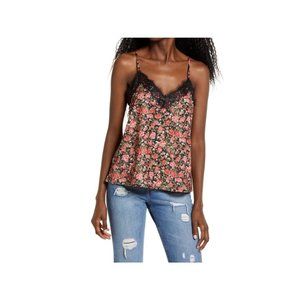 BP Lace Trim Satin floral Camisole NEW WITH TAGS